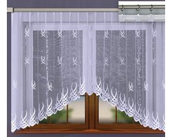 Boguslawa jacquardvitrage - textuur mesh- 300 x max 160 cm- Curtains - Jacquardgordijnen- wit - 300 x 160 cm
