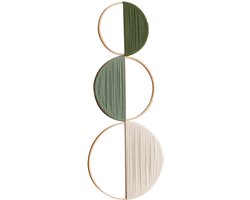 Boheemse Bamboe Wanddecoratie - Handgemaakt Macramé - Natuurlijke Materialen - Geometrisch Design - Voor Woonkamer/Slaapkamer