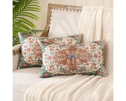 Boheemse Kussenhoezen - Dubbelzijdig Bedrukt - Set van 2 - 50x30 cm - Polyester