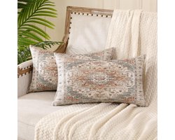 Boheemse Kussenhoezen - Dubbelzijdig Bedrukt - Set van 2 - 50x30 cm - Polyester