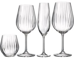 Bohemia - Glazenset Sarah Waterfall - 16-delig - Wijnglazen, Champagneglazen & Waterglazen - Kristalglas