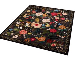 Bohemian bloemen tapijt woonkamer theetafel tapijt mat imitatie cashmere water wasbodem anti-glijdende binnendeur mat