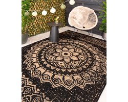 Bohemian buitenkleed - Coastal Hammock zwart/beige 120x170 cm