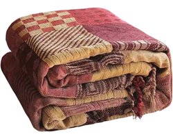 Bohemian grote patchwork slaapbank plaid met kwastjes - 100% chenille, multifunctionele dekens voor elke gelegenheid