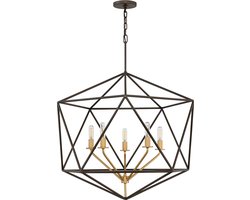 Bohemian Hanglamp - Steady Lighting - Kunststof - Bohemian - E27 - L: 16.5cm - Voor Buiten - Woonkamer - Eetkamer - Brons