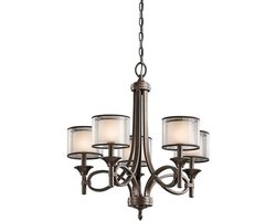 Bohemian Kroonluchter - Steady Lighting - Kunststof - Bohemian - E14 - L: 63.5cm - Voor Binnen - Woonkamer - Eetkamer - Brons