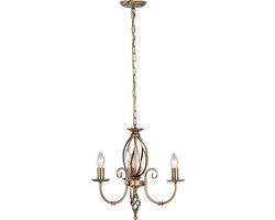 Bohemian Kroonluchter - Steady Lighting - Metaal - Bohemian - E14 - L: 47cm - Voor Binnen - Woonkamer - Eetkamer - Brons