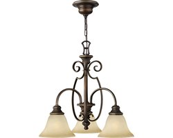 Bohemian Kroonluchter - Steady Lighting - Metaal - Bohemian - E27 - L: 56cm - Voor Binnen - Woonkamer - Eetkamer - Bruin