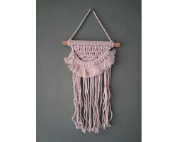 Bohemian wanddecoratie macrame hanger franjes 44cm x20cm
