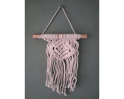 Bohemian wanddecoratie macrame hanger ruit 38cm x20cm