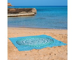 Bohemida - XXL Groot Vakantie Strandlaken -tweepersoons 220x235cm Ibiza Strandkleed - 100% Katoen - Groen Ombre - Sneldrogende Strandlakens
