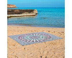 Bohemida - XXL Groot Vakantie Strandlaken -tweepersoons 220x235cm Ibiza Strandkleed - 100% Katoen - SeaShell (Bruin /Groen) - Sneldrogende Strandlakens