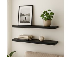 Bohmo Zwevende Wandplank - Muurplank - Boekenplank - Zwart