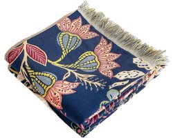 Boho Bedspread, 100% Cotton, Comfortable, High-Quality Bed Linen, Country House Style, Versatile Throw Blanket for Sofa and Bed, 80 x 160 cm, Perfect Balance Between Warmth, Pomegranate