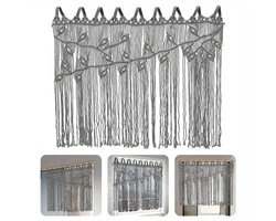 Boho chic macramé gordijn met franjes – veelzijdige wanddecoratie voor slaapkamer, woonkamer & deuropeningen – zacht garen, onderhoudsvriendelijk