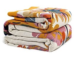 Boho Dekens voor Bed en Bank - Ultra Zachte Katoenen Quilts voor Elk Seizoen - Bloemenprint Rustieke Interieur Decoratie