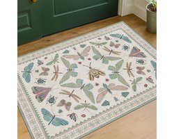 Boho Deurmat Binnen - Donkergroen Kleine Vloermat - Wasbaar, Antislip en Vlekbestendig - Makkelijk Schoon te Maken - Voor Keuken en Badkamer, 60×90cm