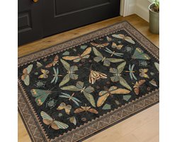 Boho Deurmat Binnen - Donkergroen Kleine Vloermat - Wasbaar, Antislip en Vlekbestendig - Makkelijk Schoon te Maken - Voor Keuken en Badkamer, 60×90cm
