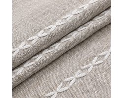Boho extra lange douchegordijn 180 x 200 cm xl katoenen linnen Leibele riemkikker stofdouche gordijn set met haak voor vintage landhuis badkamer decor, dik en rimpel-Beige