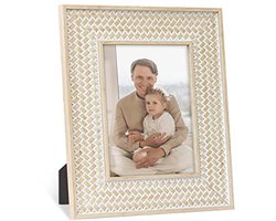 Boho Fotolijst 5 x 7 - Rotan Patroon voor Bureau en Muur - Perfect Cadeau voor Familie en Vrienden