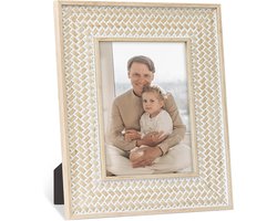 Boho Fotolijst 5 x 7 - Rotan Patroon voor Bureau en Muur - Perfect Cadeau voor Familie en Vrienden