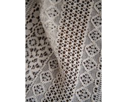 Boho gordijnen voor woonkamer vintage kwastje haak kanten gordijnen panelen voor slaapkamer raam boerderij retro holle pure gordijnen, 59 "w × 63" l （150 cm x160cm））-Beige kubus