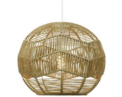 Boho handgeweven rotan hanglamp - groot - De Woonbiotoop