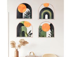 Boho Houten Wanddecoratie voor Woonkamer en Kinderkamer - Natuurlijk Hout