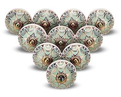 Boho Keramische Kastknoppen - Decoratieve Handgrepen Voor Meubels - Set van 4