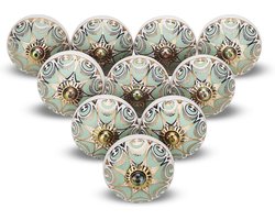 Boho Keramische Kastknoppen - Decoratieve Handgrepen Voor Meubels - Set van 4