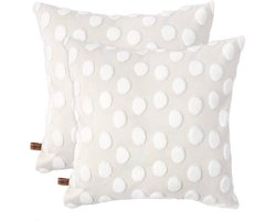Boho Kussenhoezen Ecru - Set van 2 - 45x45 cm - Poly katoen