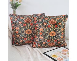 Boho kussenslopen 50x50 cm - Set van 2 luxe fluwelen sierkussens voor moderne woonkamer decoratie