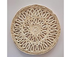 Boho Muurmand - Rieten Wanddecoratie - Muur Decoratie - Zeegras Rotan - 1 stuk - Stijl A