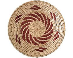 Boho muurmand - Zeegras rotan mand - Muur decoreren - Ronde handgeweven kunst - 30 cm - Stijl Q