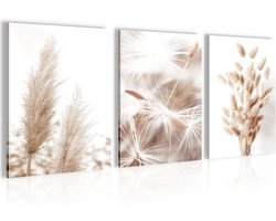 Boho Muurschilderijen Set - KLAAR OM OP TE HANGEN - Voor Woonkamer en Slaapkamer - Beige