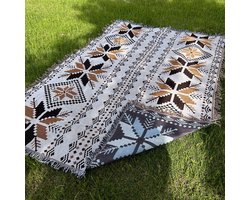 Boho Plaid - 'Cenote Leaves' - 130 x 180 - Inca - Print - Kleed - Sprei - Tafellaken - Grand Foulard