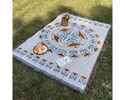 Boho Plaid - 'Inca Trail' - 130 x 180 - Inca - Print - Kleed - Sprei - Tafellaken - Grand Foulard
