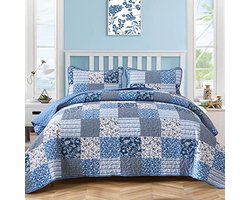 Boho Quilt Set Queen Size - 3-delige Omkeerbare Beddengoed Set voor het Hele Seizoen