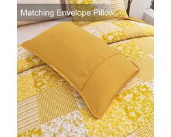 Boho Quilt Set Queen Size - 3 Stuks Plaid Bloemen Beddegoed Zomer Set