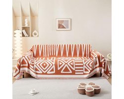 Boho Sofa Cover voor 2 3 4 Zits, Chenille Hoekbank Bescherming met Vintage Franje