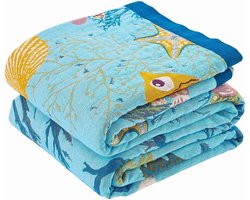 Boho Sprei Deken 152 x 203 cm – 100% Katoen, Omkeerbaar, Vintage Cottage Tapestry, Gezellige Mousseline voor Bed, Bank, Stoel