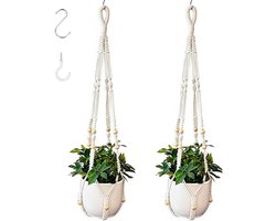 Boho-stijl Bloempotten voor Kamerplanten, Macramé Haken en Katoen voor Woonkamer en Tuin