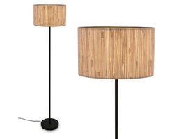 Boho stijl Vloerlamp met natuurlijk seagrass lampenkap en aan/uit voetenschakelaar 35 x 161 cm