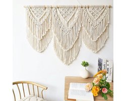 Boho Tapestry 110 cm (W) x 82 cm (H) - Handgeweven Wanddecoratie voor Slaapkamer en Balkon, Perfect Cadeau voor Vrouwen