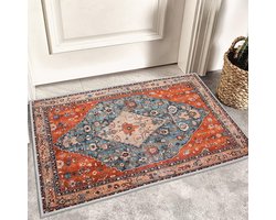 Boho Tribal Deurmat Indoor 50 x 80 cm Anti Tapijtslip, Boheemse Faux Wol Wasbaar Deurtapijt voor Binneningang Keuken Badkamer