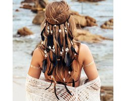 Boho Veer Hoofdband Schelpen Hippie Indian Hoofdtooi Festival Haaraccessoires
