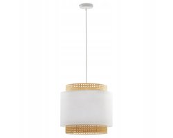 Boho Witte Hanglamp met 1 Lichtpunt - Natuurlijk Rattan