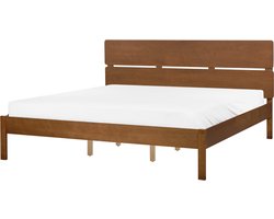 BOISSET - Bed - Donkerbruin - 180 x 200 cm - Rubberhout