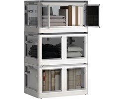 Boîtes de rangement empilables, caisson de rangement pliable à cinq compartiments, idéal pour organiser la chambre, le salon, le bureau et l'espace de travail