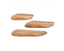 Boka organische wandplank - set van 3 - naturel